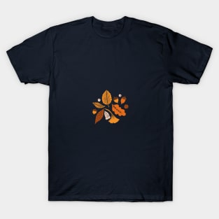 Autumn Leaves on Blue T-Shirt